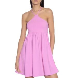 Susana Monaco Pink Halter Neck A Line Dress Small